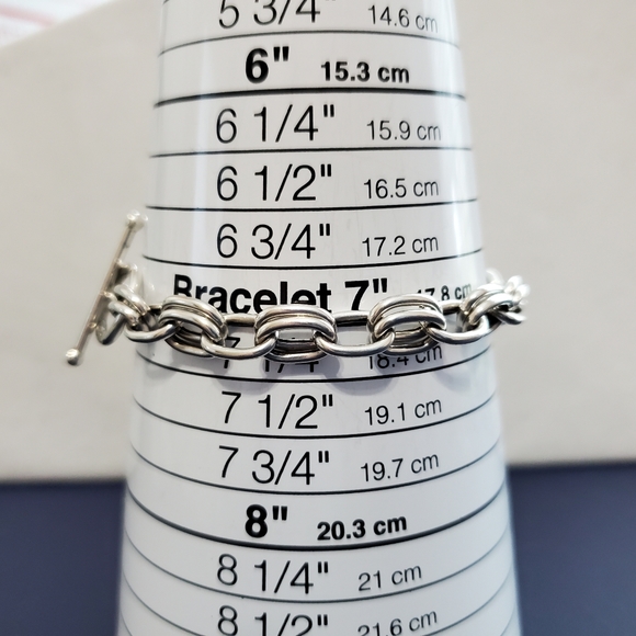 Sterling Double Link Bracelet ITALY - Picture 14 of 16